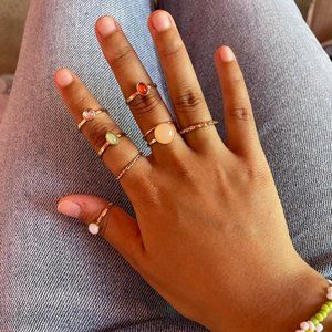 Colorful Stone Ring Set